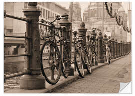 Autocolante decorativo Bicycles on a promenade