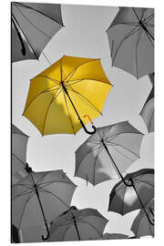 Tableau en aluminium Le parapluie jaune 