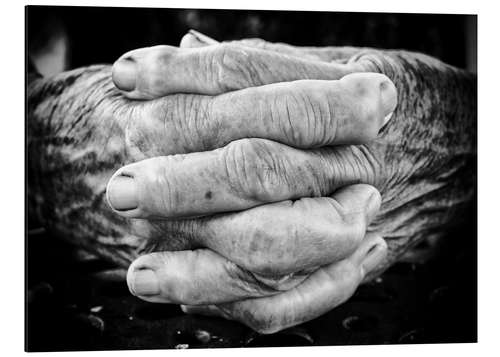 Aluminiumsbilde Hands of an old man