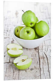 Foam board print Green apples in a bowl