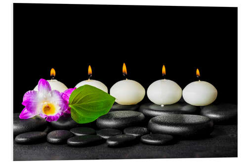 Foam board print spa still life with candles