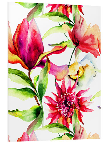 Foam board print Summer flowers