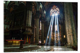 Acrylic print  Beams of Light inside Milan Cathedral
