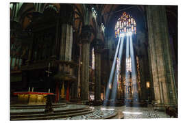 Print på skumplade Beams of Light inside Milan Cathedral