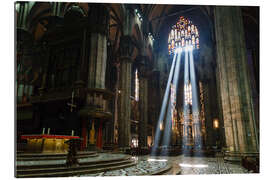 Tableau en plexi-alu Rayons de lumière à l&#039;intérieur de la cathédrale de Milan