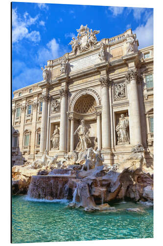 Aluminiumsbilde Trevi Fountain under blue sky