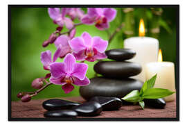 Gerahmter Kunstdruck Wellness-Stillleben mit Orchideen