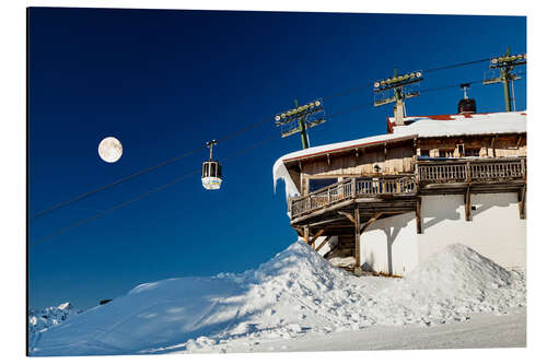 Alubild Sessellift und Hütte in Megève