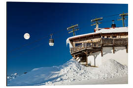 Alubild Sessellift und Hütte in Megève
