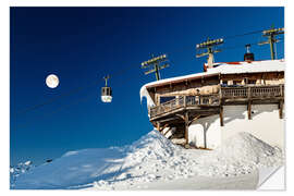 Vinilo para la pared Chairlift and lodge in Megève