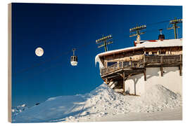 Cuadro de madera Chairlift and lodge in Megève