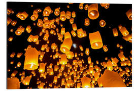 Aluminium print Sky lanterns in Chiangmai