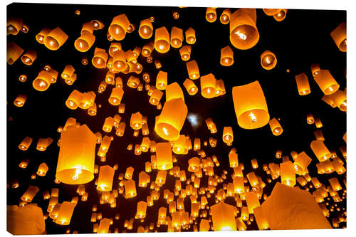 Canvas print Sky lanterns in Chiangmai