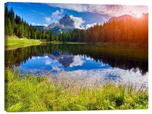 Lærredsbillede Lake Antorno, Dolomites