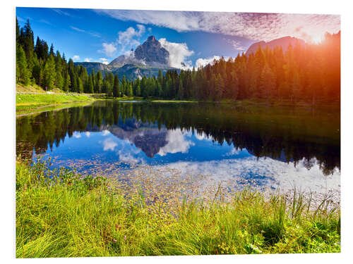 Foam board print Lake Antorno, Dolomites