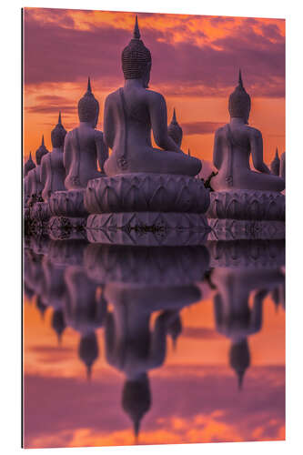 Gallery Print Buddha-Statuen bei Sonnenuntergang