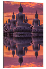 Gallery Print Buddha-Statuen bei Sonnenuntergang