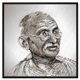 Gerahmter Kunstdruck Gandhi
