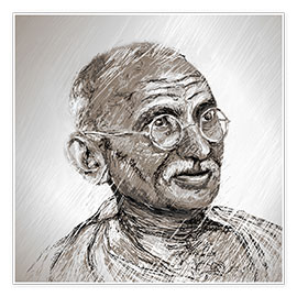 Wandbild  Gandhi - Christine Ganz