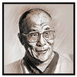Gerahmter Kunstdruck Dalai Lama