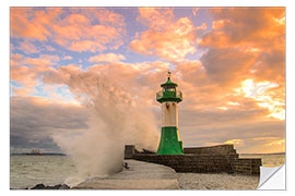 Selvklebende plakat Evening at the lighthouse