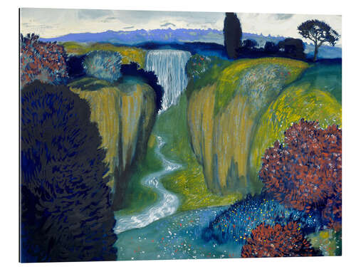 Quadro em plexi-alumínio Landscape with Waterfall