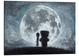 Tableau en aluminium Dans mes rêves, tu m'emmènes toujours sur la Lune