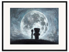 Gerahmter Kunstdruck In my dreams you always bring me to the Moon