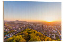 Holzbild Sonnenuntergang in Freiburg