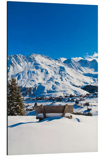 Aluminium print Fresh snow in Arosa