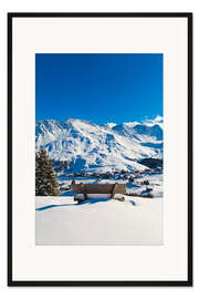 Gerahmter Kunstdruck Neuschnee in Arosa