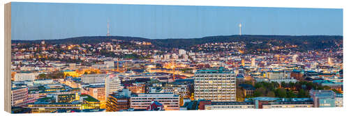 Quadro de madeira Skyline Stuttgart I