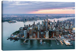 Canvastavla Aerial view of lower Manhattan skyline, New York, USA