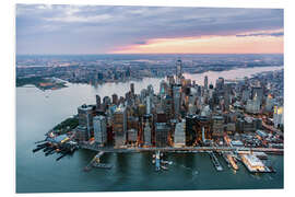 Tableau en PVC Aerial view of lower Manhattan skyline, New York, USA