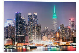 Aluminium print Empire State Building illuminated in colour, NYC