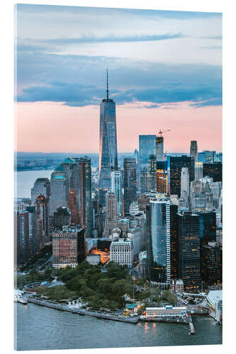 Acrylic print Aerial view of World Trade Center and lower Manhattan, New York, USA