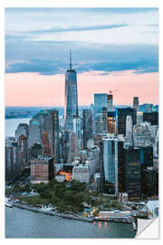 Naklejka na ścianę Aerial view of World Trade Center and lower Manhattan, New York, USA