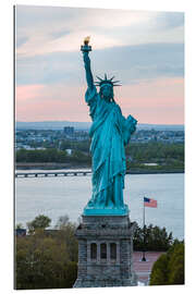 Gallery print Aerial view of the Statue of Liberty at sunset, New York city, USA