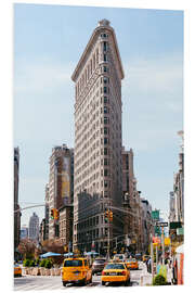 Foam board print Famous Flatiron building between Broadway and Fifth avenue, New York, USA