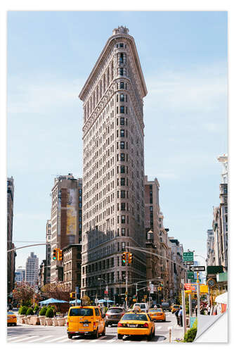 Selvklæbende plakat Famous Flatiron building between Broadway and Fifth avenue, New York, USA