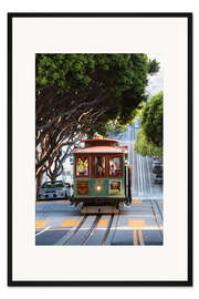 Gerahmter Kunstdruck Straßenbahn in San Francisco, Kalifornien, USA
