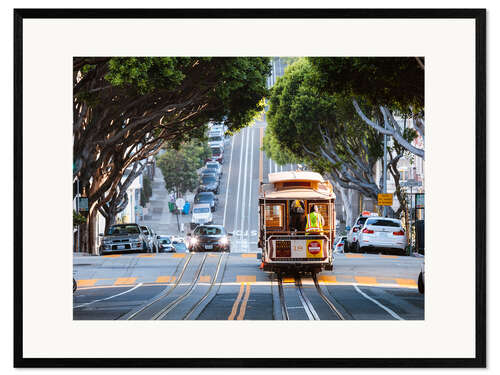 Impression artistique encadrée Tramway dans une rue de San Francisco, Californie, États-Unis