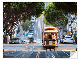 Sisustustarra Cable tram in a street of San Francisco, California, USA