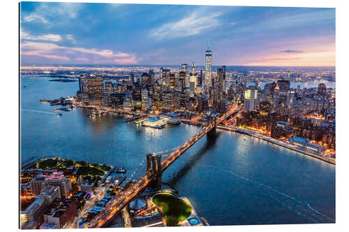 Gallery Print Luftaufnahme der Brooklyn-Brücke und unteren Manhattan, New York, USA