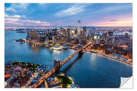 Sisustustarra Aerial view of Brooklyn bridge and lower Manhattan, New York, USA