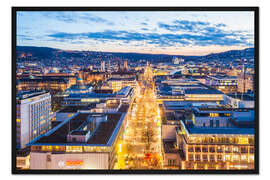 Gerahmter Kunstdruck Skyline Stuttgart III