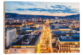 Holzbild Skyline Stuttgart III