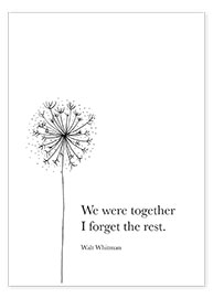 Wall print  We were together - Walt Whitman Quote - RNDMS