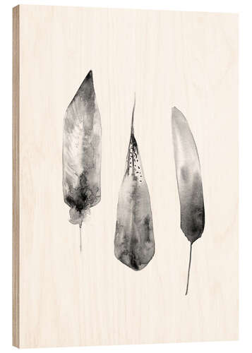 Wood print Three Feathers