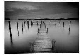 Foam board print Old wooden pier in the still waters